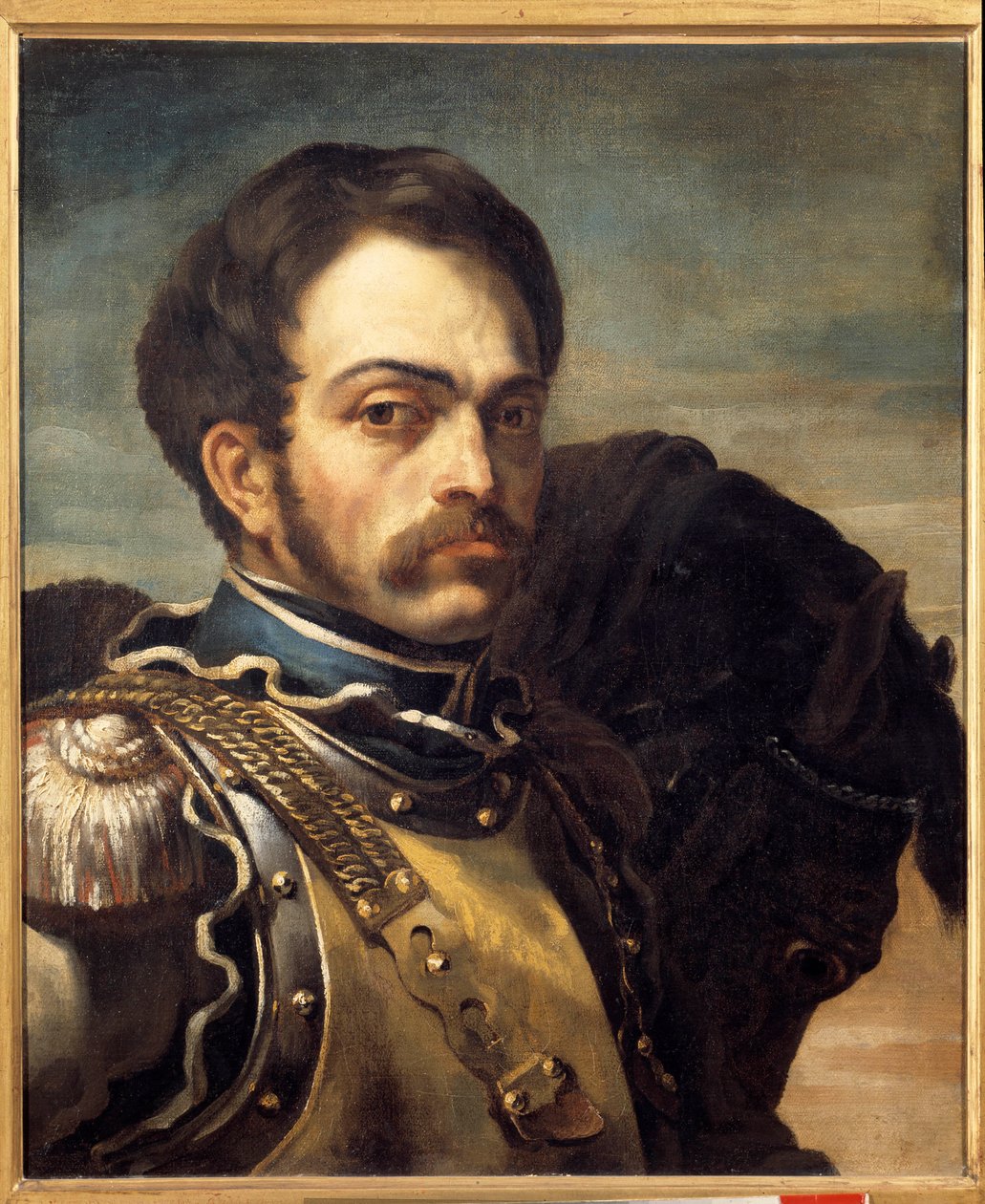 Portrét důstojníka carabinieri. Obraz Theodora Gericaulta (1791-1824) od Theodore Gericault