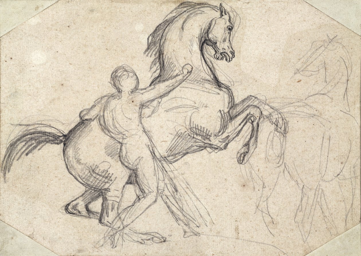 Chov hřebce v držení nahého muže od Theodore Gericault