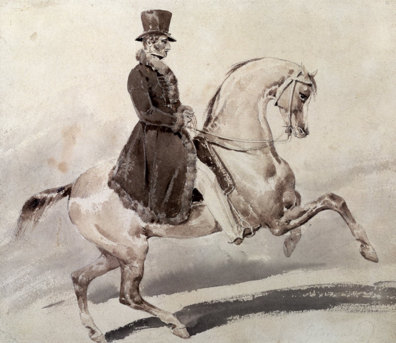 Jezdec v kabátě lemovaném kožešinou od Theodore Gericault