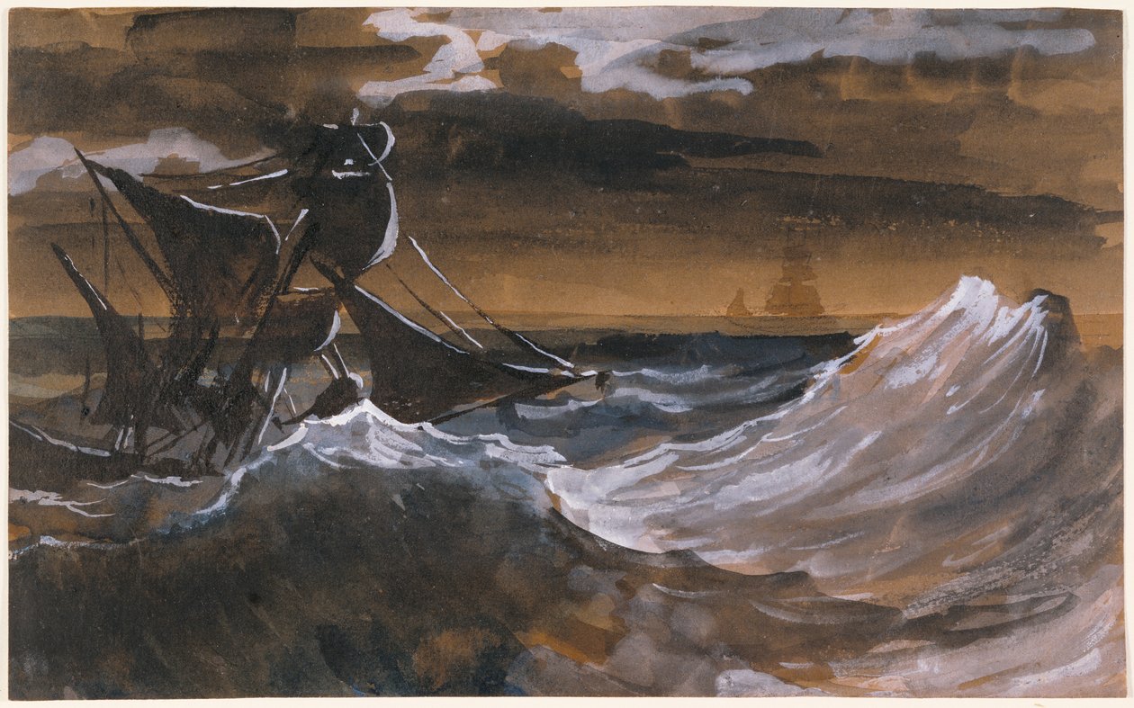 Plachetnice na moři od Theodore Gericault