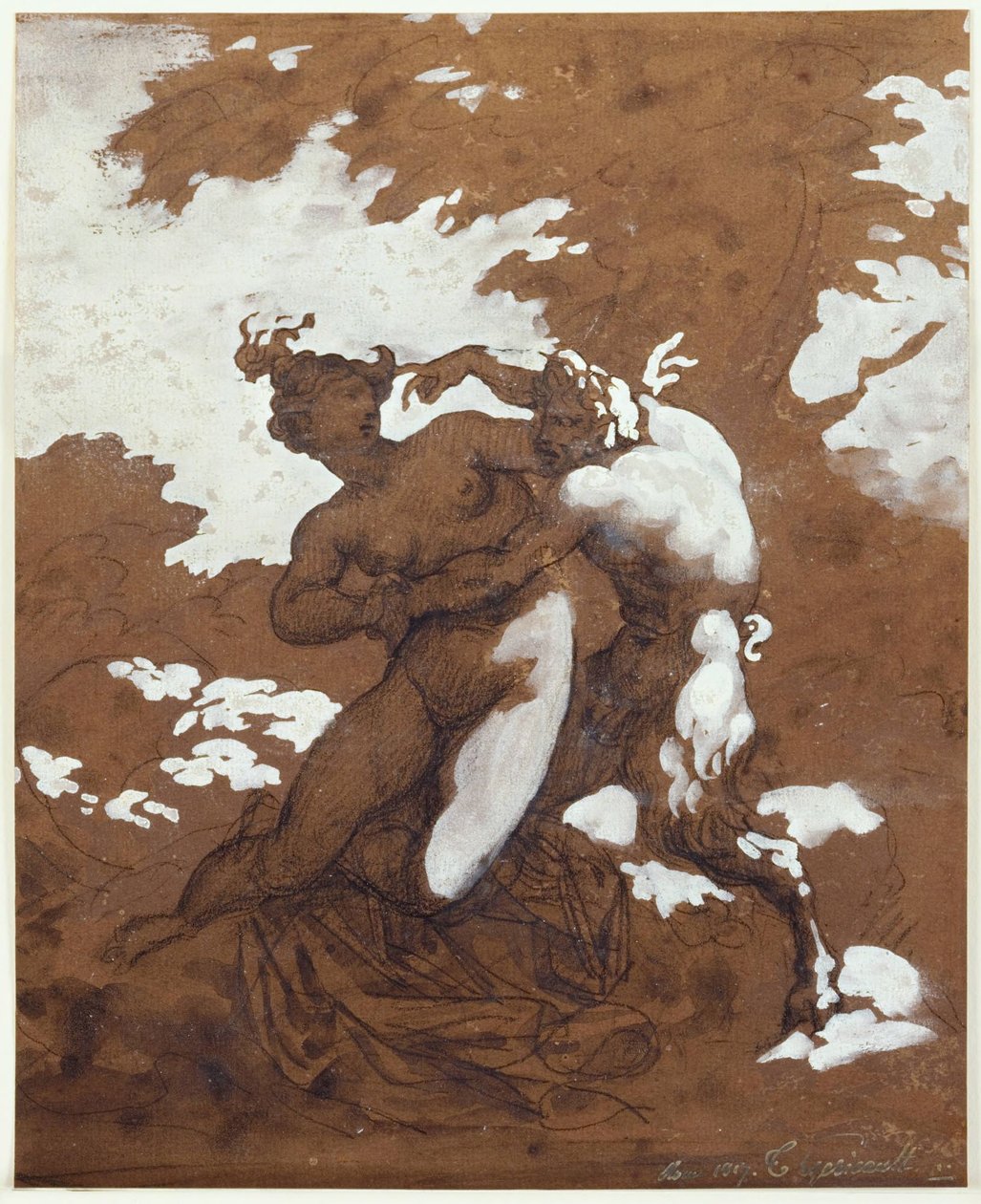 Satyr a nymfa od Theodore Gericault