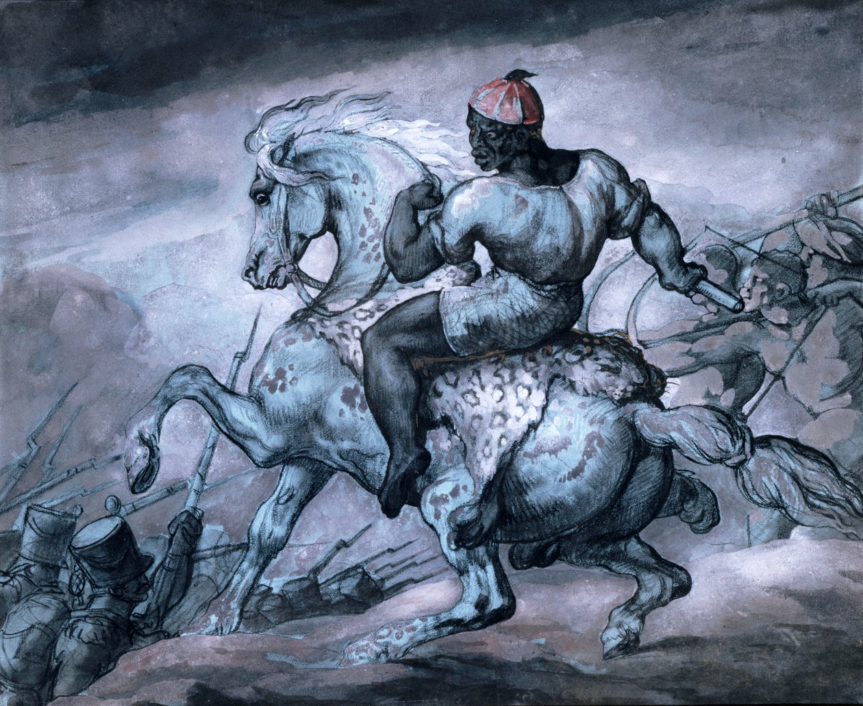 Scéna z koloniální války: Černý na chovném koni od Theodore Gericault