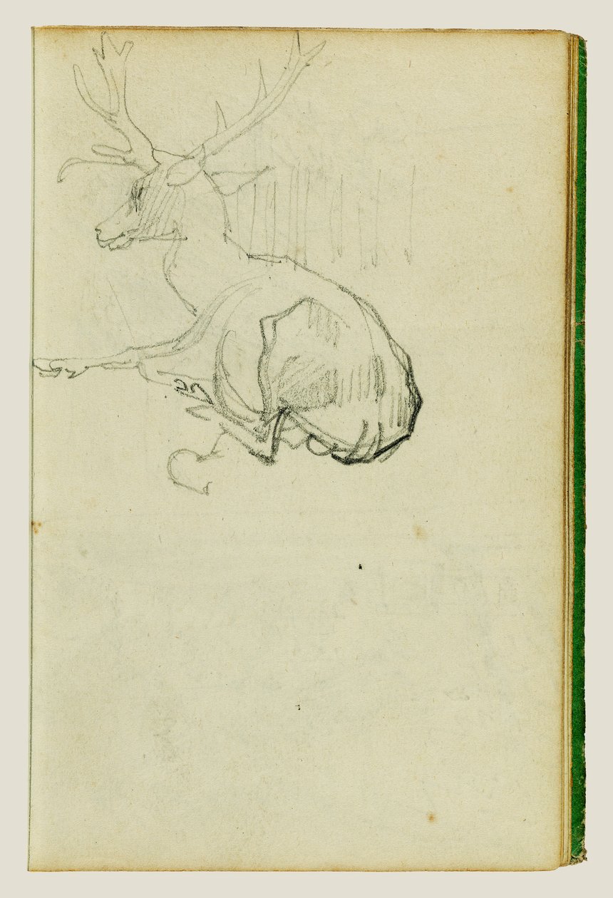 Sedící jelen od Theodore Gericault