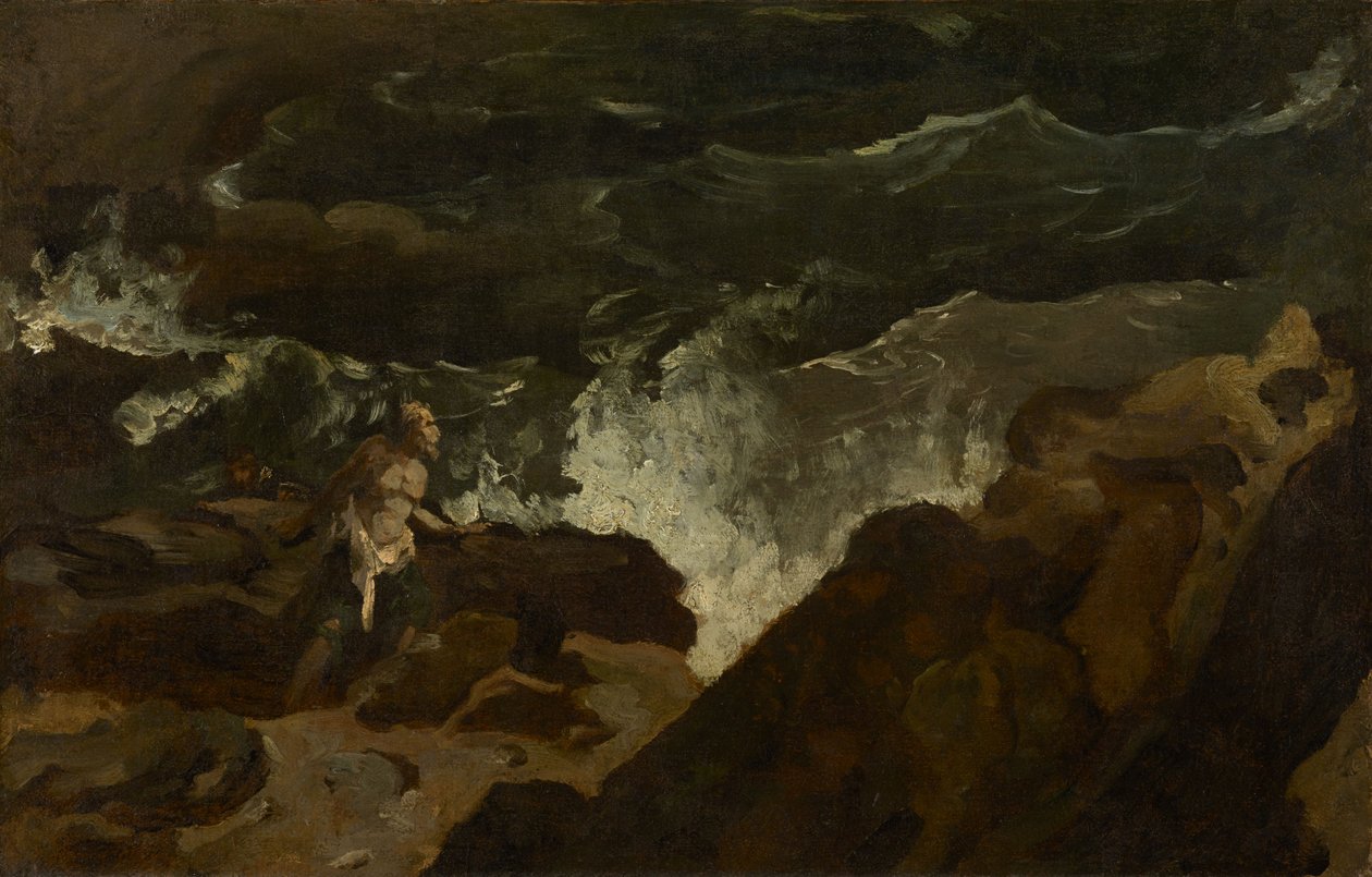 Ztroskotanec na pláži (Bouře) od Theodore Gericault