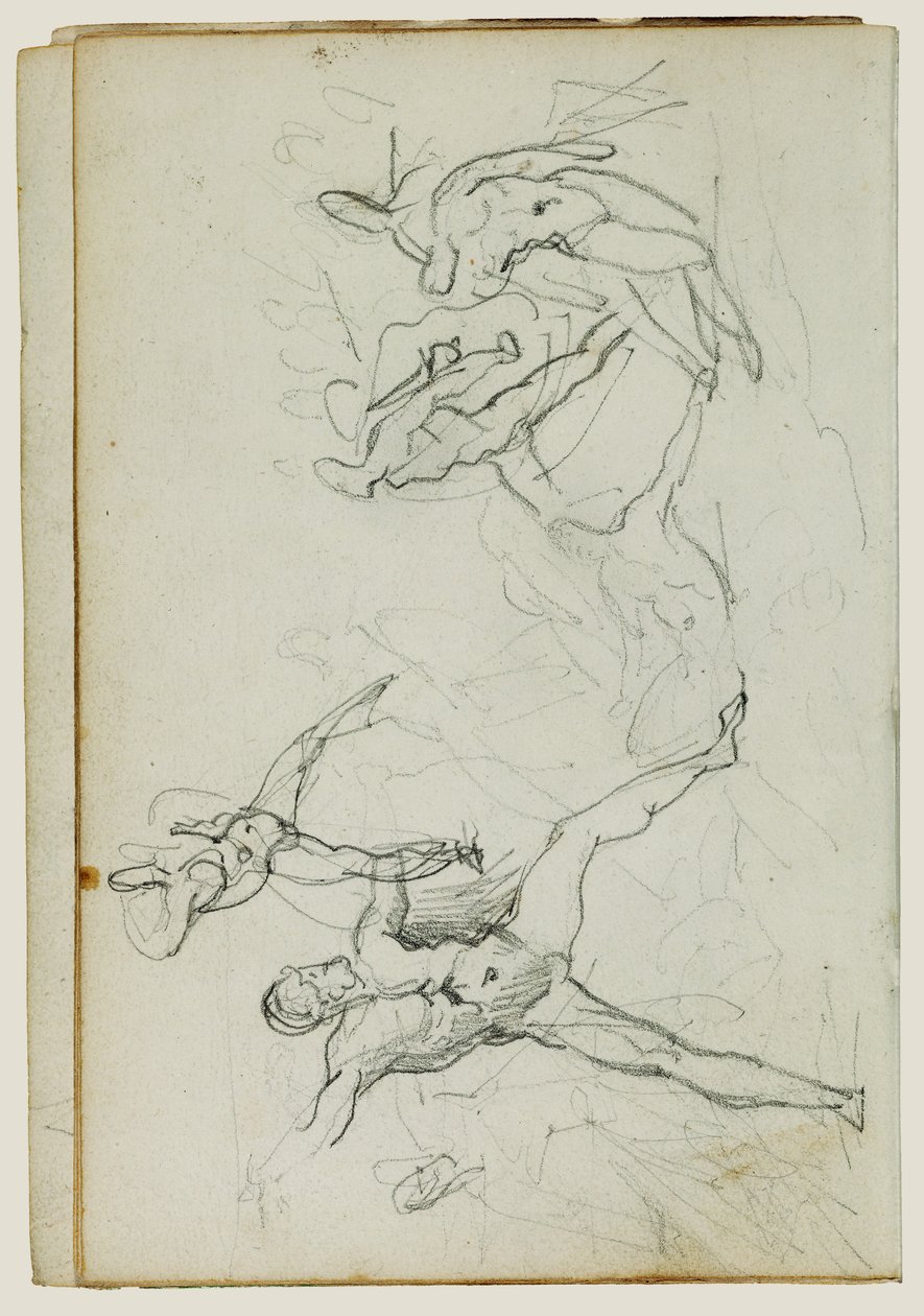Studie nahých mužů v boji od Theodore Gericault