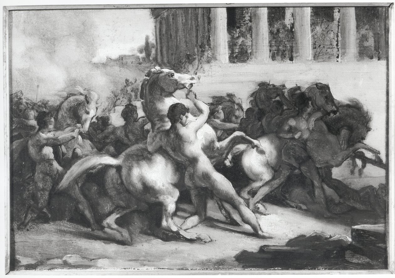Studie pro rasu barbarských koní od Theodore Gericault