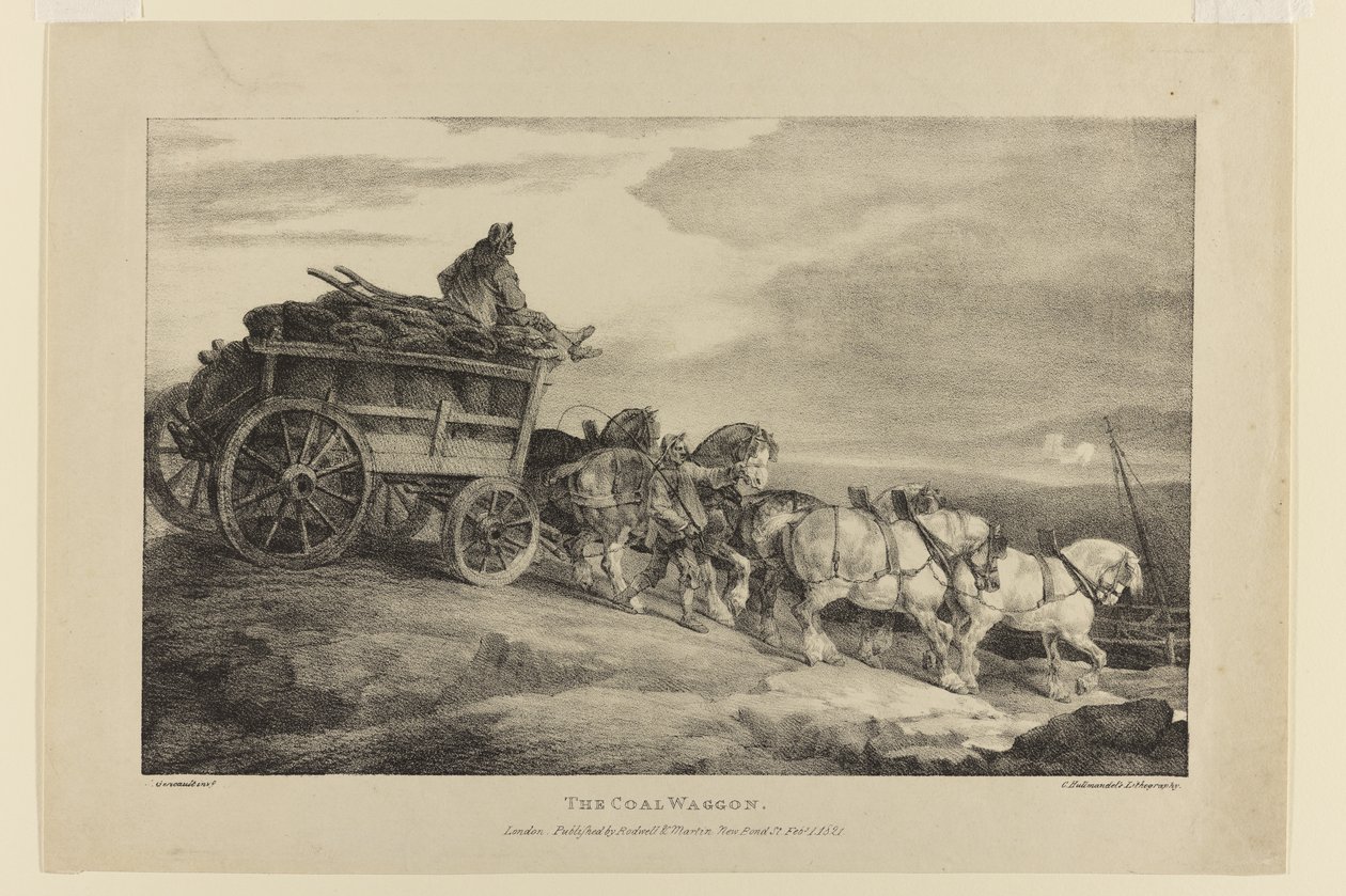 Uhelný vůz, z různých předmětů čerpaných ze života na kameni od Theodore Gericault