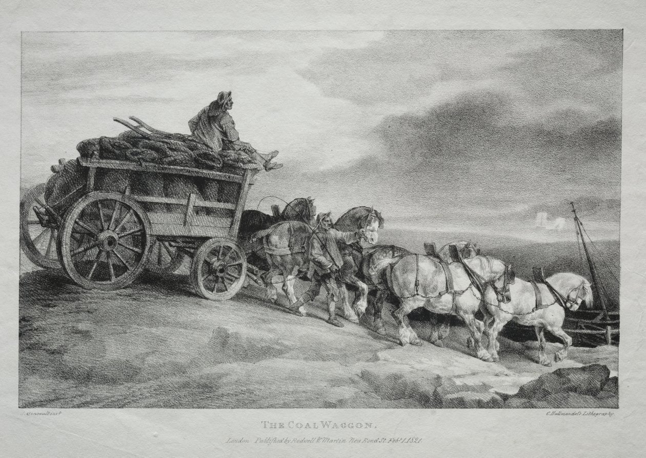 Vůz uhlí, 1821. od Theodore Gericault