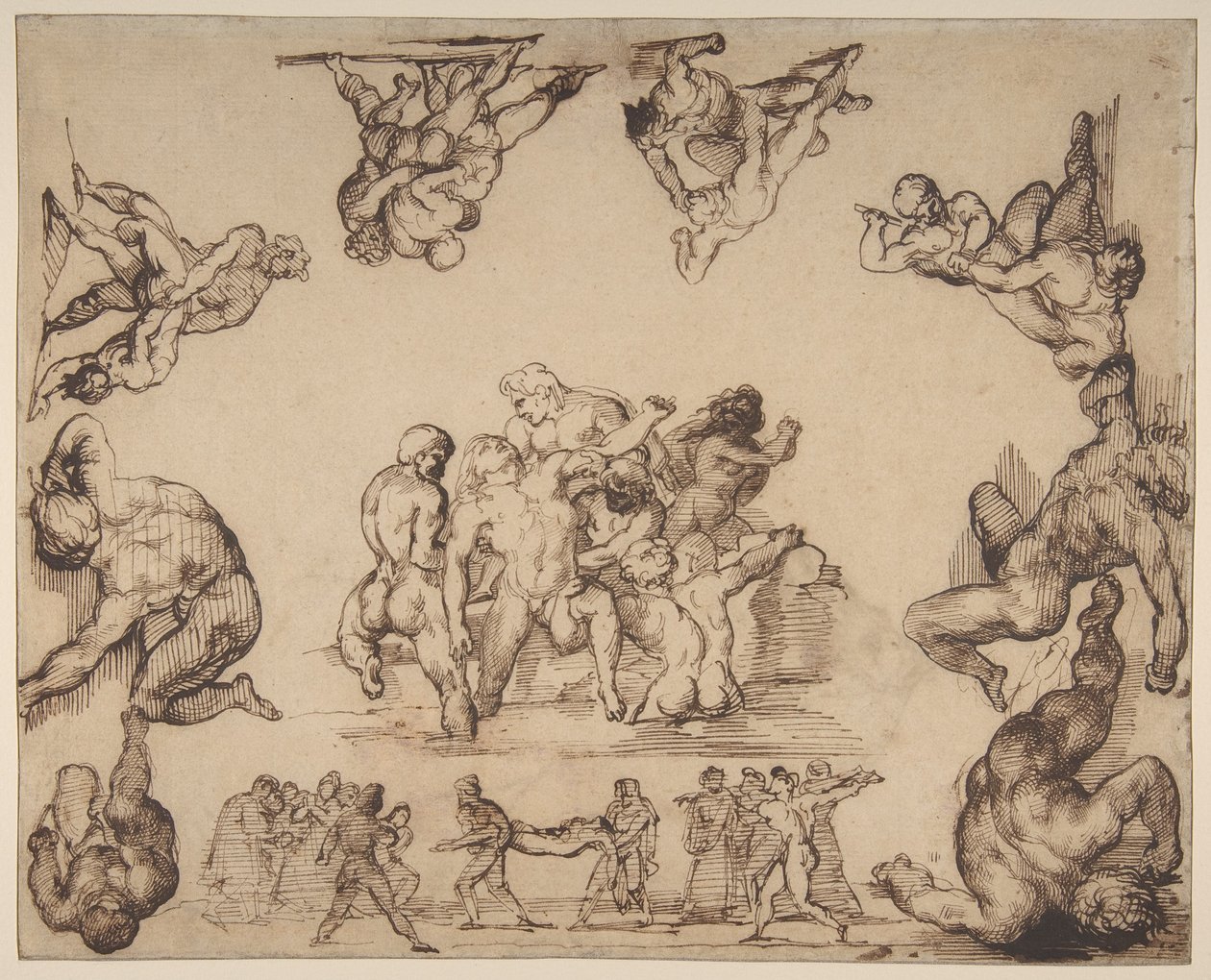 Záchrana topícího se muže (líc); Studie koně (rub) od Theodore Gericault