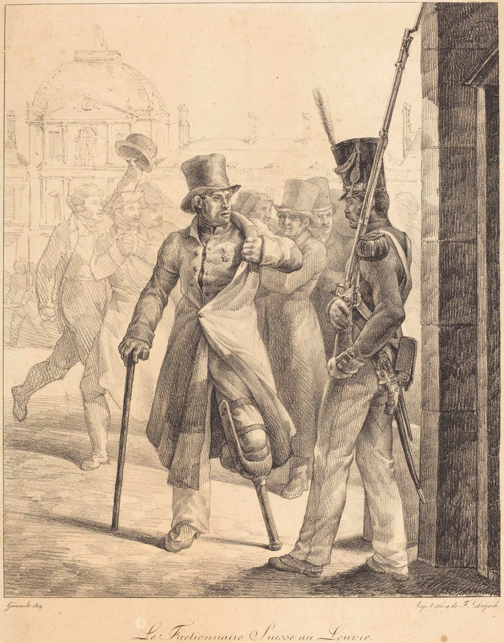Švýcarská hlídka v Louvru od Theodore Gericault