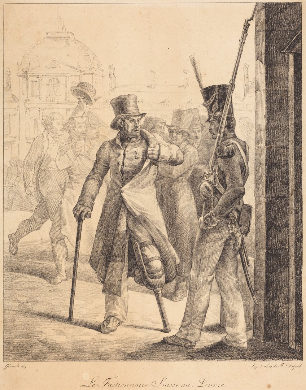 Švýcarský strážný v Louvru (Le factionnaire Suisse au Louvre) od Theodore Gericault