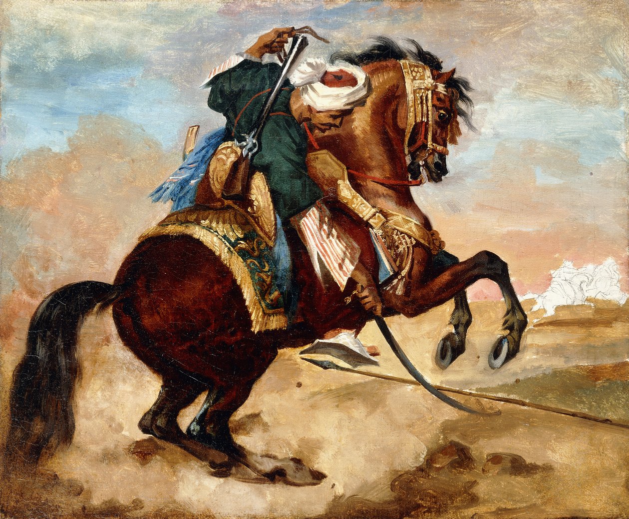 Turek na hnědém alezanském koni, kolem roku 1810 od Theodore Gericault
