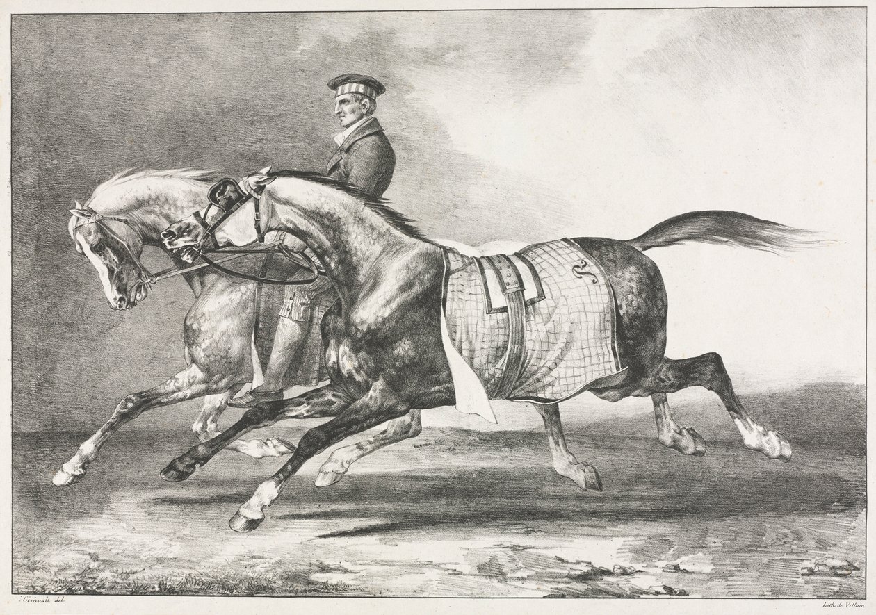 Cvičení dvou kropenatých koní, 1822. od Theodore Gericault