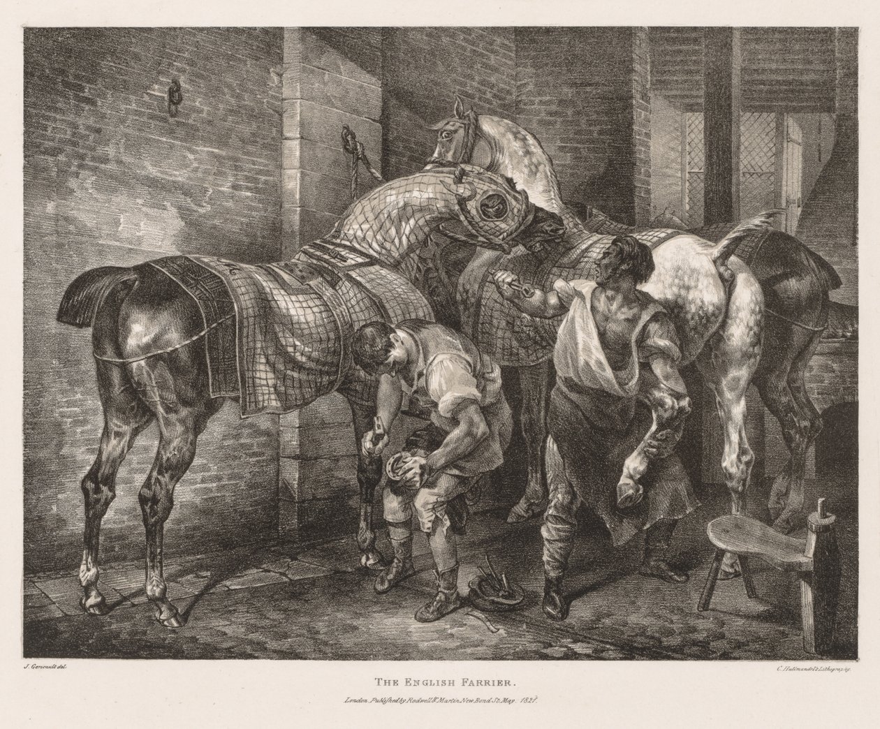 Různé předměty ze života a na kameni: Anglický podkovář od Theodore Gericault