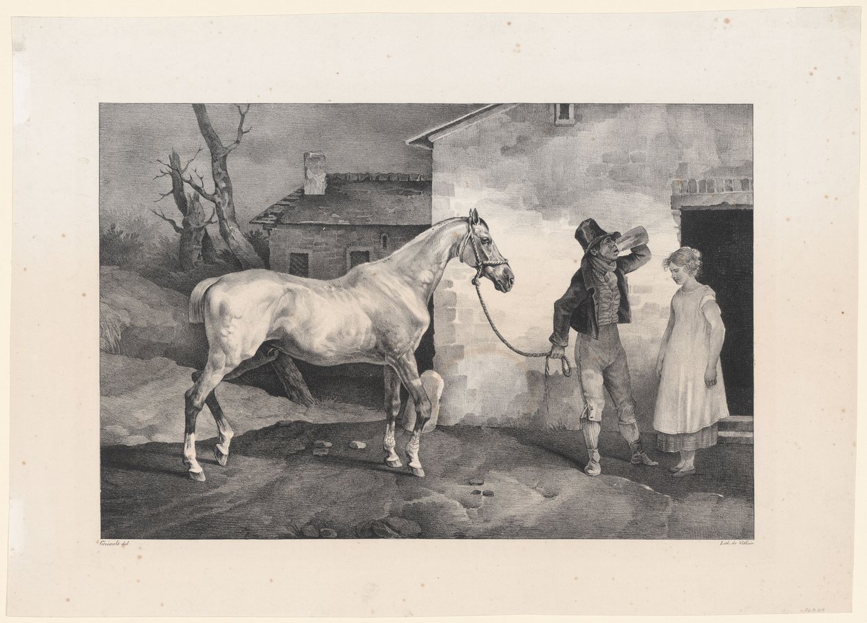 Starý kůň u vchodu do hostince (An Old Horse at the Door of an Inn) od Theodore Gericault