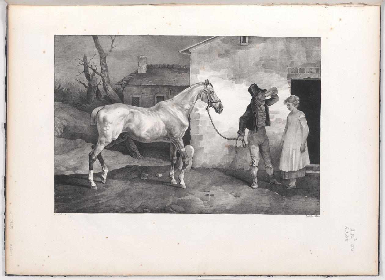 Starý kůň u vchodu do hostince (An Old Horse at the Door of an Inn) od Theodore Gericault