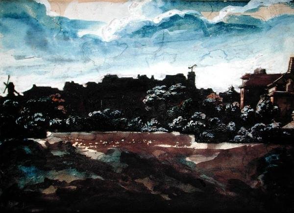 Pohled na kopce Montmartru (akvarel) od Theodore Gericault