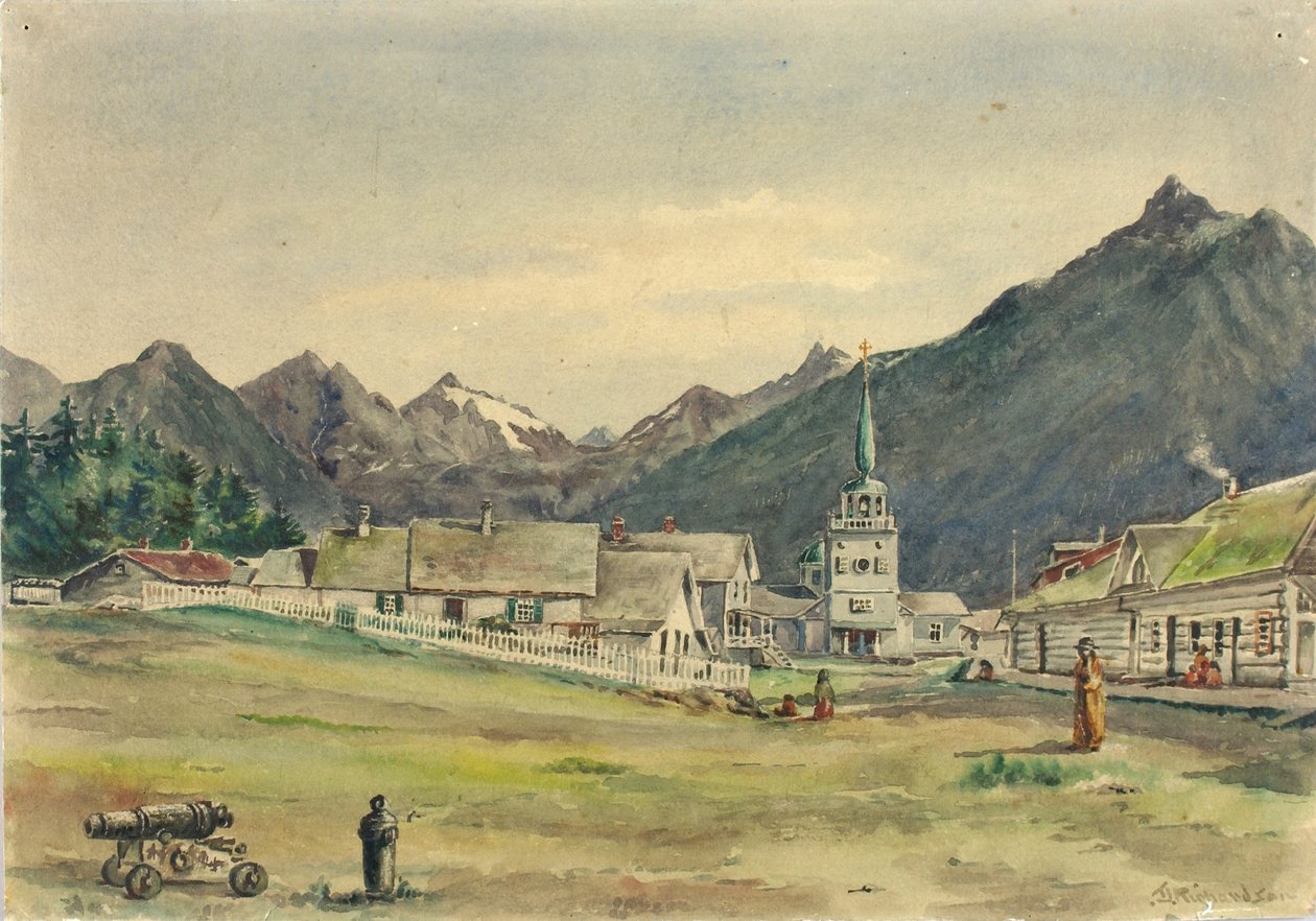 Lincoln Street, Sitka, 1887 od Theodore J. Richardson