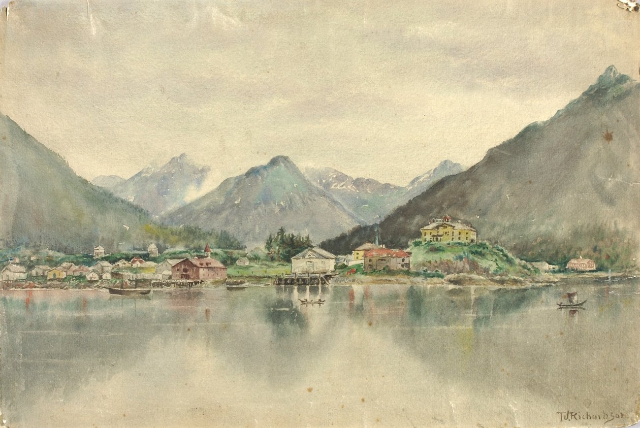 Sitka z ostrovů, ruský hrad, 1888 od Theodore J. Richardson