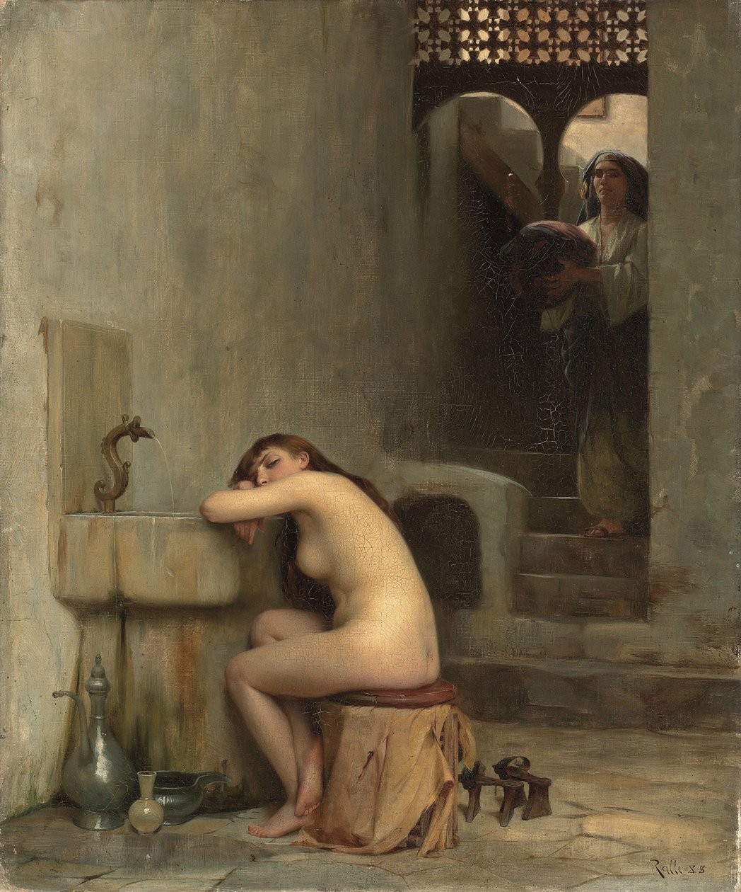 Odpočinek v koupeli, 1888 od Theodore Jacques Ralli