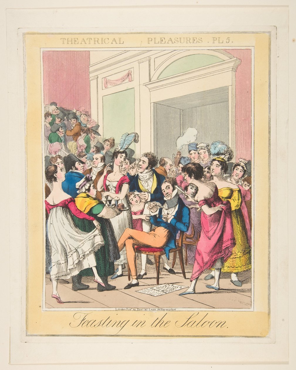 Divadelní potěšení, deska 5: Hodování v salonu, ca. 1835. od Theodore Lane