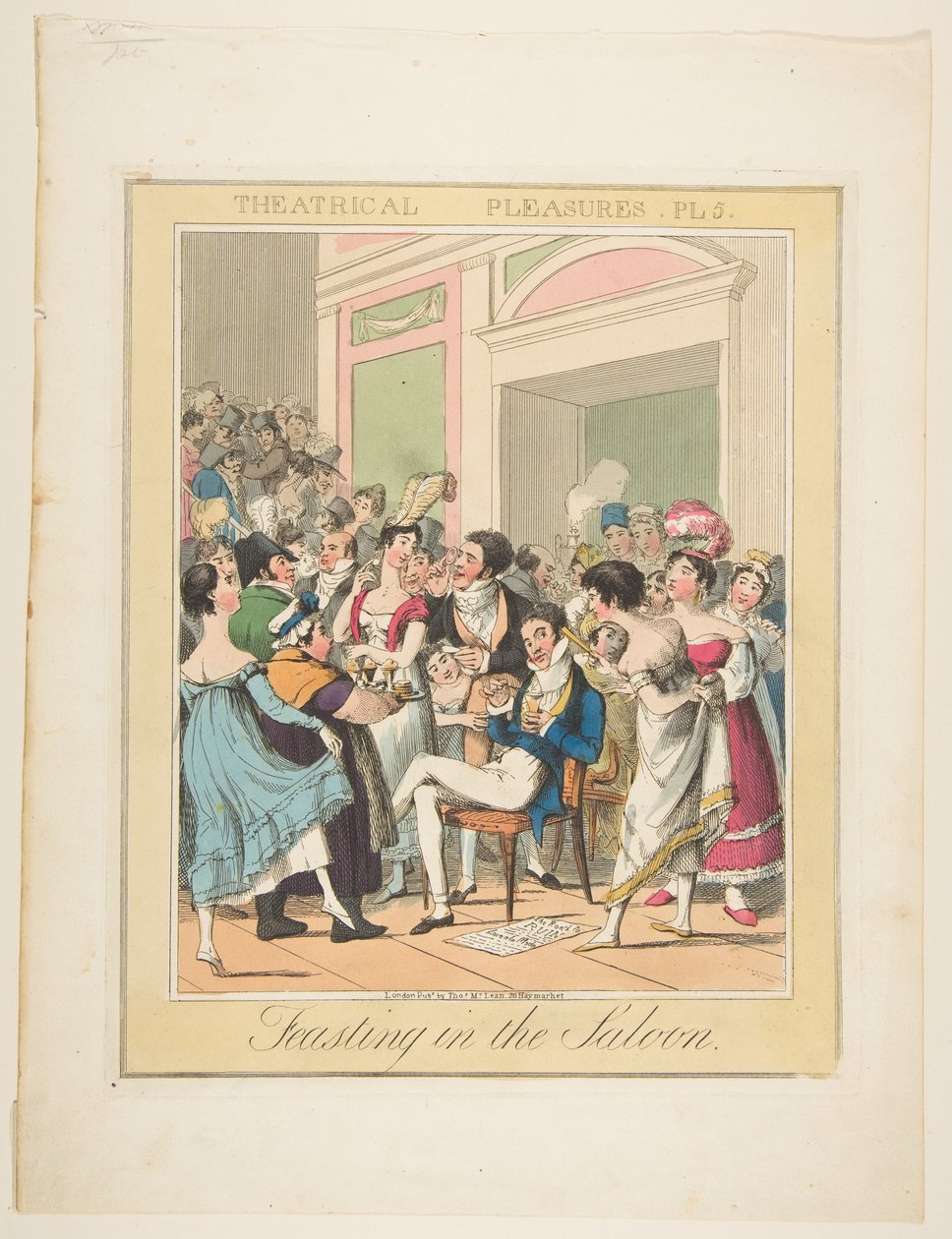Divadelní potěšení, deska 5: Hodování v salonu, ca. 1835. od Theodore Lane