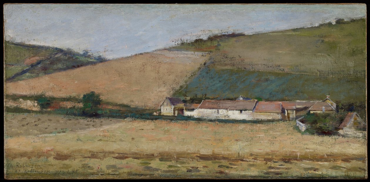Farma mezi kopci, Giverny, kolem roku 1887 od Theodore Robinson