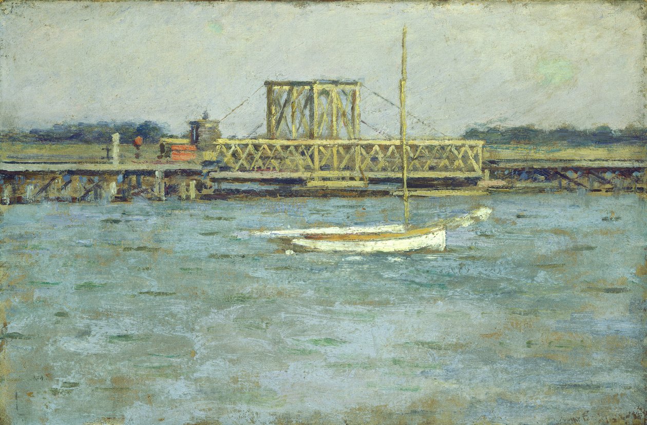 Zvedací most - Long Branch R. R. od Theodore Robinson
