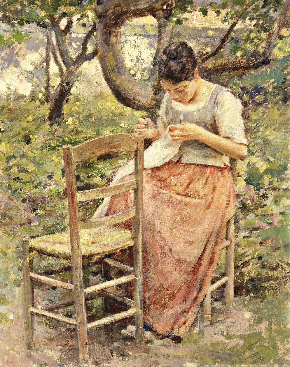 Švadlena, kolem roku 1891 od Theodore Robinson