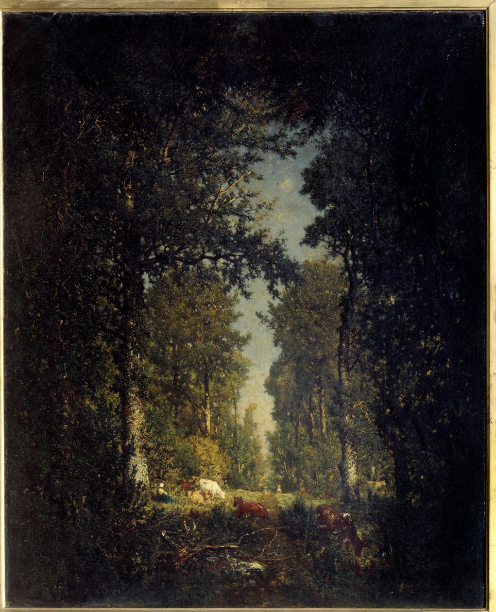 Alej, les Isle Adam. Obraz Theodora Rousseaua (1812-1867) od Pierre Etienne Theodore Rousseau