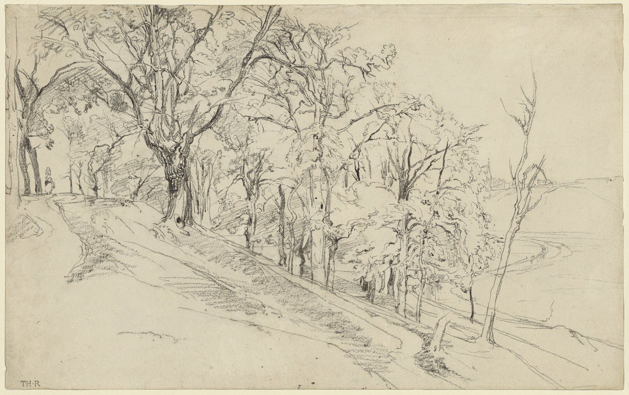 Les v Boisrémond (recto); Chata v lese (verso) od Theodore Rousseau