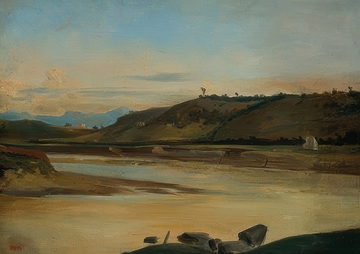 Krajina s řekou. Kolem roku 1834/35 od Pierre Etienne Theodore Rousseau