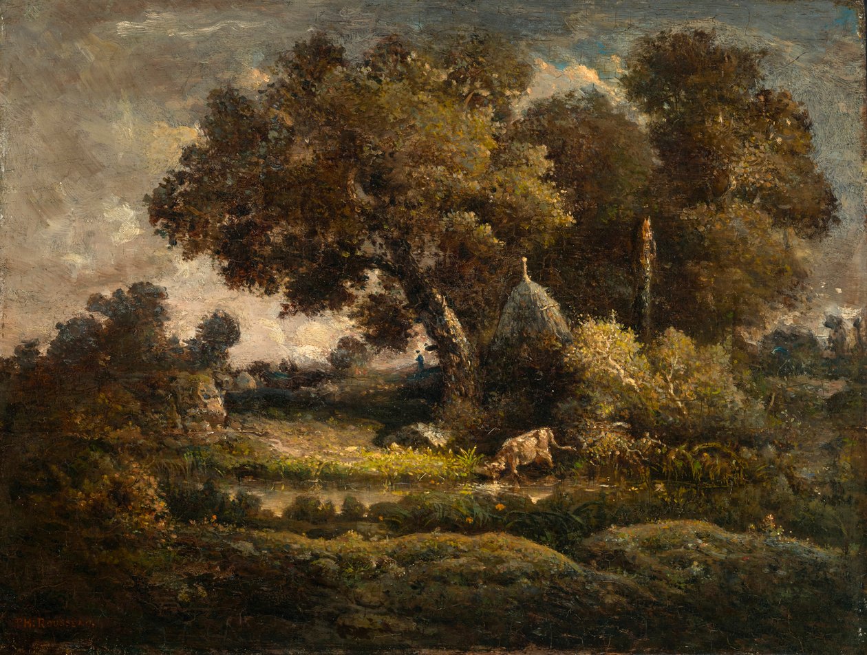 Krajina s pecí na dřevěné uhlí od Theodore Rousseau