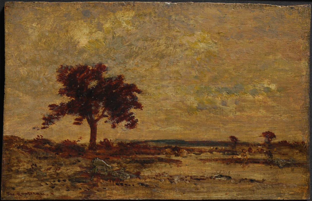 Bažiny, nedatováno (olej na dřevěné desce) od Theodore Rousseau