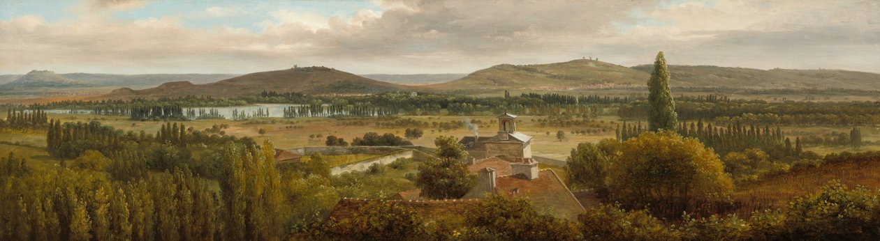 Panoramatická krajina poblíž řeky Mosely od Theodore Rousseau