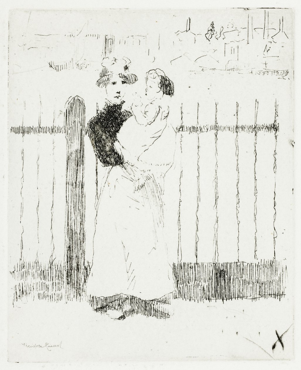Emma a její dítě, Chelsea Embankment od Theodore Roussel