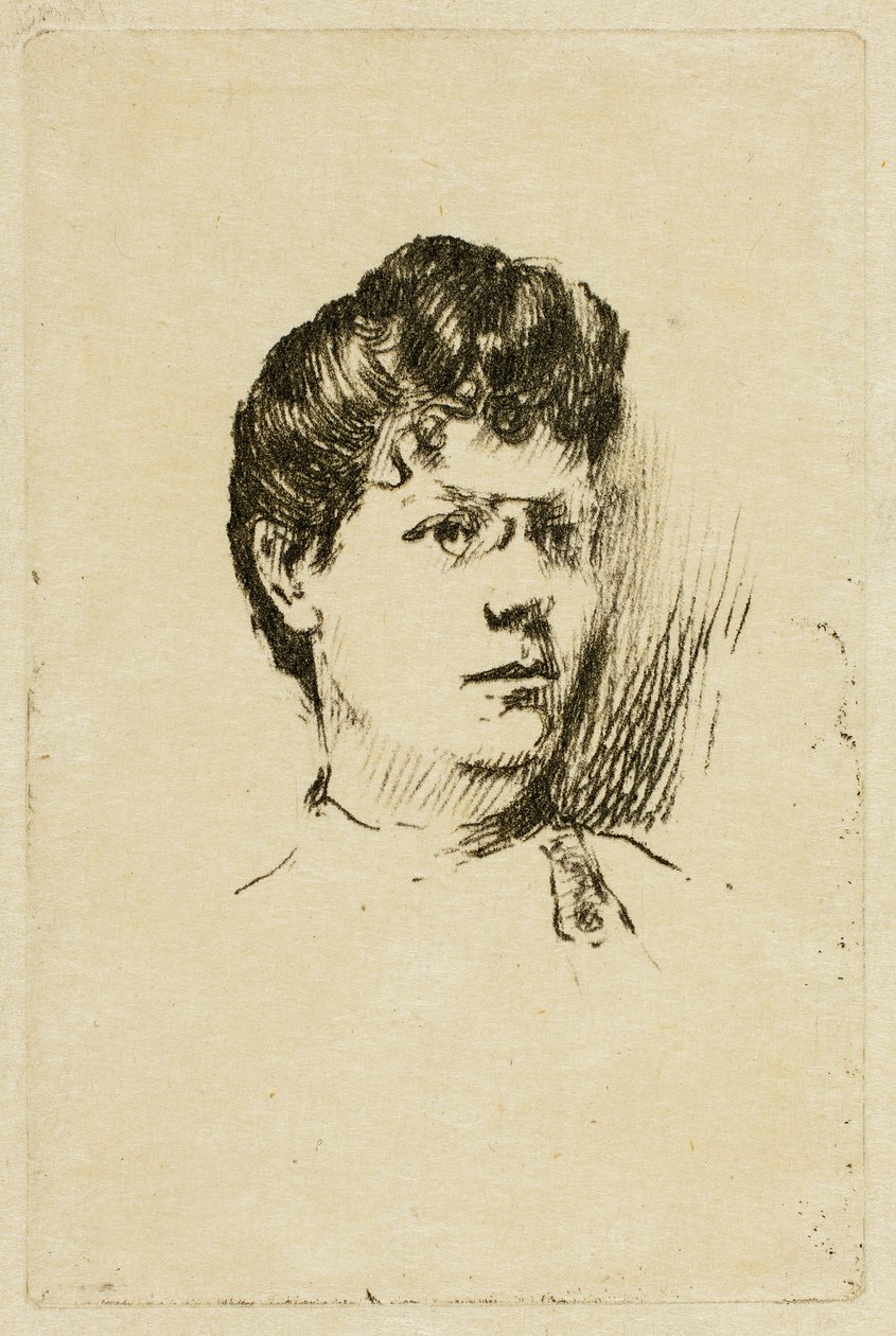 Skica ženské hlavy od Theodore Roussel