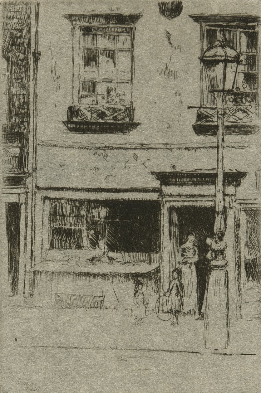 The Little Fish Shop, Chelsea Embankment od Theodore Roussel