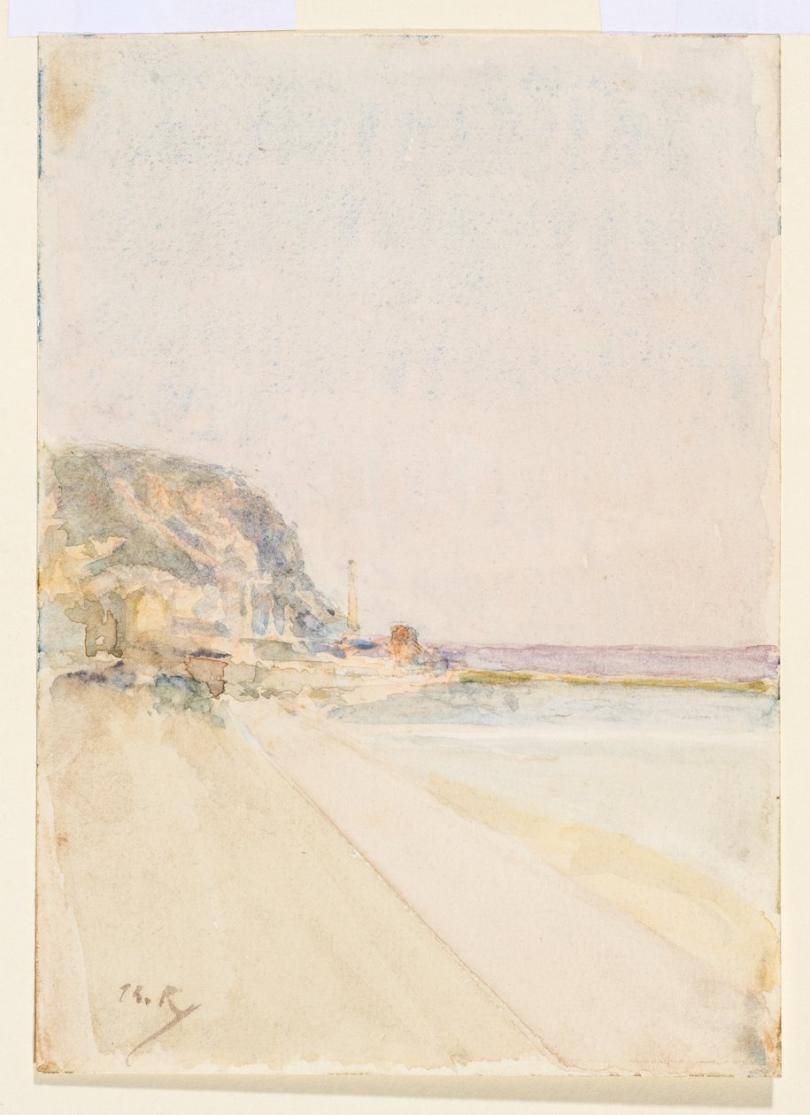 Pohled na East Cliff, Hastings, před rokem 1900 od Theodore Roussel
