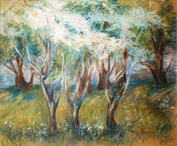 Sad Giverny (pastel na desce) od Theodore Wendel
