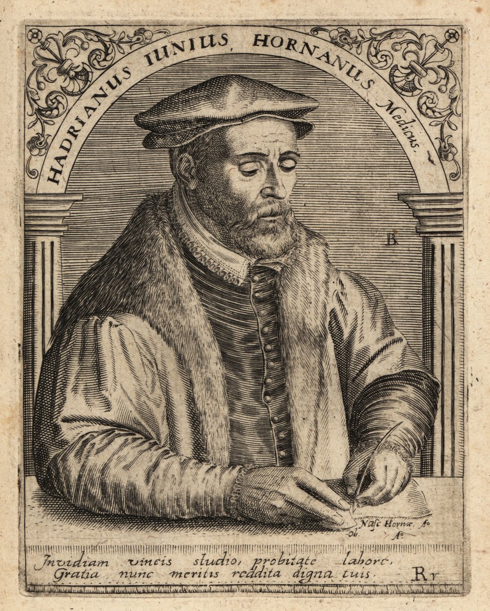 Adriaen de Jonghe, holandský lékař. od Theodore de Bry