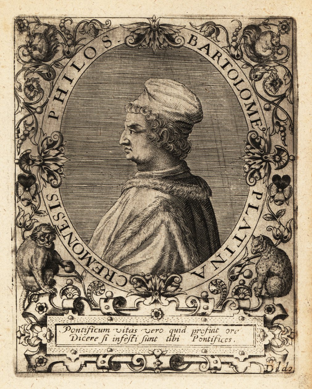 Bartolomeo Sacchi, italský renesanční spisovatel. od Theodore de Bry