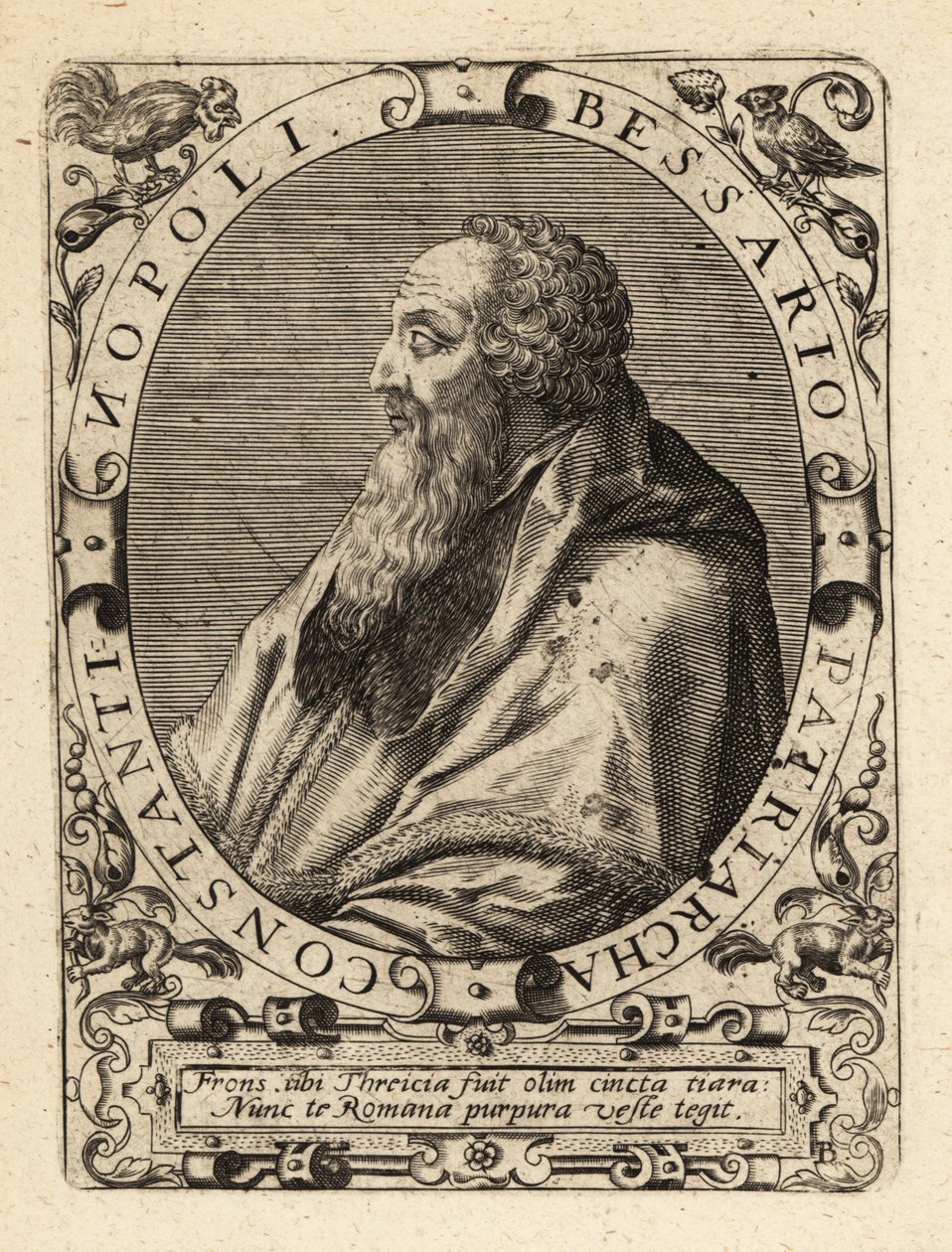 Basilios Bessarion, patriarcha Konstantinopole. od Theodore de Bry