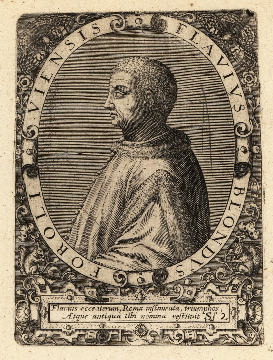 Flavio Biondo , italský historik od Theodore de Bry