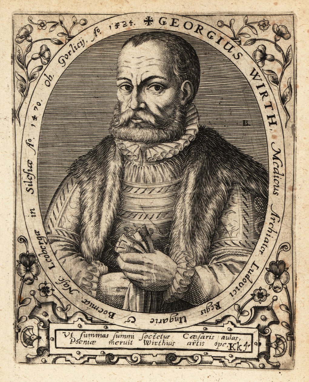 George Wirth, německý lékař, narozený v Gorlicích 1424. od Theodore de Bry