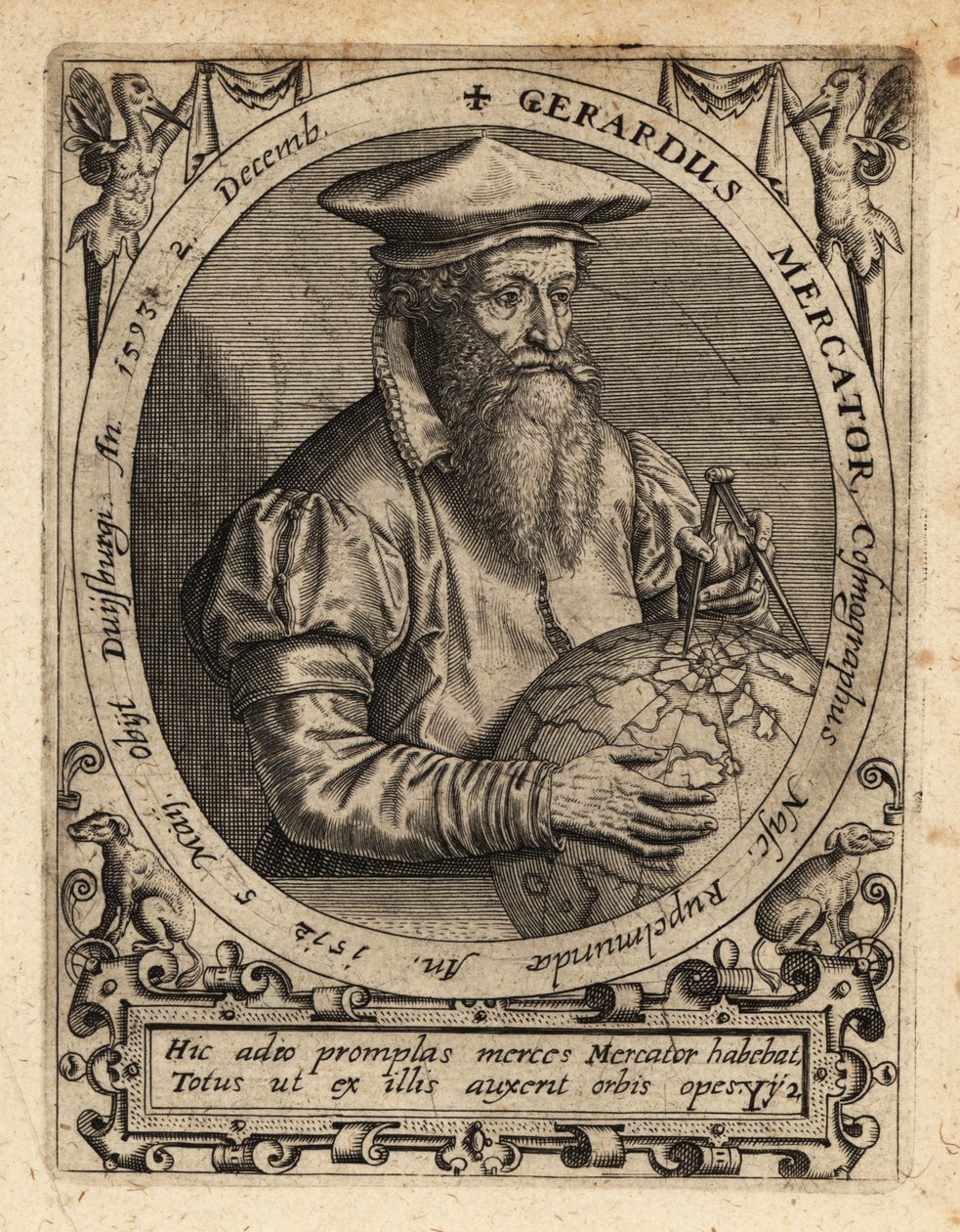Gerardus Mercator, geograf. od Theodore de Bry