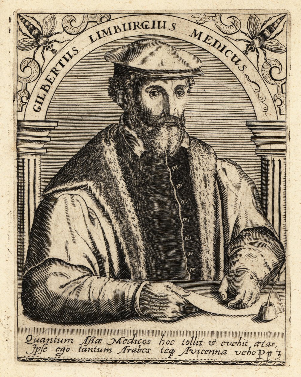 Gilbert Fusch z Limburgu, holandský lékař, 1504-1567. od Theodore de Bry
