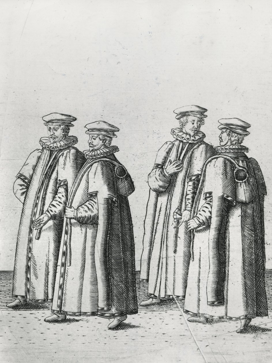 Prodavači potravin v pohřebním průvodu sira Philipa Sidneyho na cestě do katedrály svatého Pavla, 1587 od Theodore de Bry