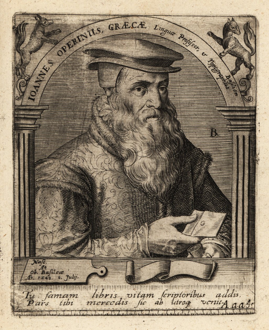 Hans Herbst, švýcarský humanistický tiskař. od Theodore de Bry