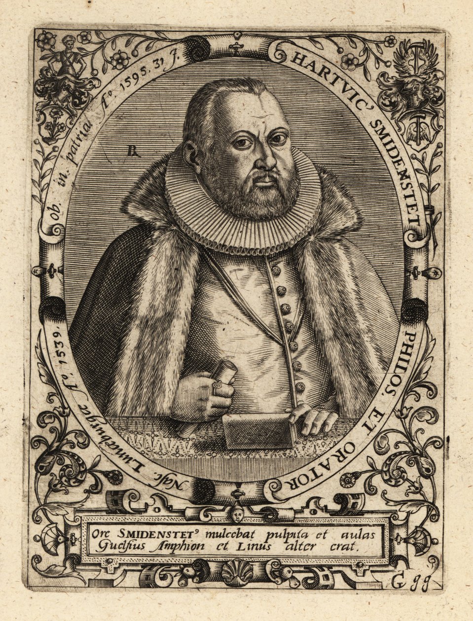 Hartwig Schmidenstedt , německý rétor. od Theodore de Bry